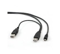 CableXpert Dual USB A auf Mini-USB Adapterkabel 09 m CCP-USB22-AM5P-3