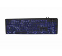 Gembird backlight multimedia keyboard 3-color black US layout KB-UML3-02