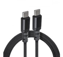 Cable 2x USB-C 100W 1m  PD black Maclean MCE491