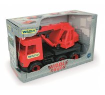 WADER Middle Truck Crane red in box 38 cm