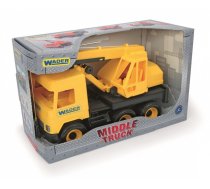 WADER Middle Truck Crane yellow 38 cm in box