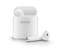 Headphones wireless SAVIO TWS-01 (in-ear; Bluetooth, wireless; with built-in microphone; white color