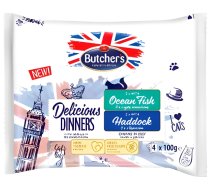 BUTCHER'S Delicious Dinners Ocean Fish, Haddock - wet cat food - 4 x 100g