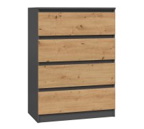 Topeshop M4 ANTRACYT/ARTISAN chest of drawers