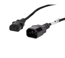 Extension cord Lanberg CA-C13E-11CC-0018-BK (C13 / IEC C13 / IEC 320 C13 M - C14 F; 1,8m; black color)