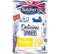 Butcher's Delicious Dinners Chicken Jellied Pieces - wet cat food - 400g 5011792007561