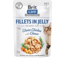 Brit Care Fillets in Jelly chicken and cheese - wet cat food - 85 g 8595602540563