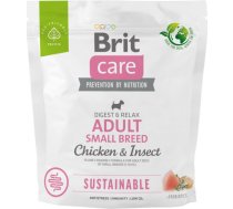 Brit Care Dog Sustainable Adult Small Breed Chicken & Insect - dry dog food - 1 kg 8595602558674