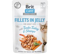 Brit Care Fillets in Jelly - turkey and shrimp jelly - wet cat food - 85 g 8595602540570