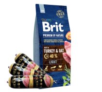 Brit Premium By Nature Light 15kg + Hector mājputnu bar 3x900g