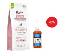 BRIT CARE Sustainable Sensitive Insect & Fish 12kg + LAB V Laša eļļa suņiem un kaķiem 500ml