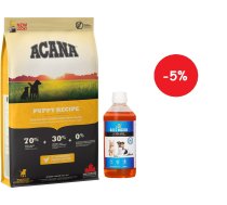 ACANA HERITAGE Puppy Junior 11,4kg + LAB V Laša eļļa suņiem un kaķiem 500ml