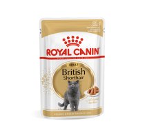 ROYAL CANIN British Shorthair Adult paciņa 12x85g (mērce) mitrā barība mērcē pieaugušiem britu īsspalvaino kaķu kaķiem