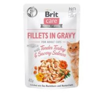 BRIT CARE Cat Pufs Filejas mērcē ar maigu tītaru un pikantu lasi 85g
