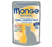 Monge Natural,tuncis ar cāļu aknām želejā 80g