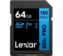 Lexar Memory Card Professional 800x PRO 64 GB SDXC zibatmiņas klase UHS-I [Karta Flash memory class]