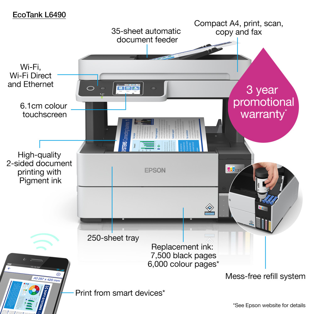 Epson EcoTank L6490 product photo