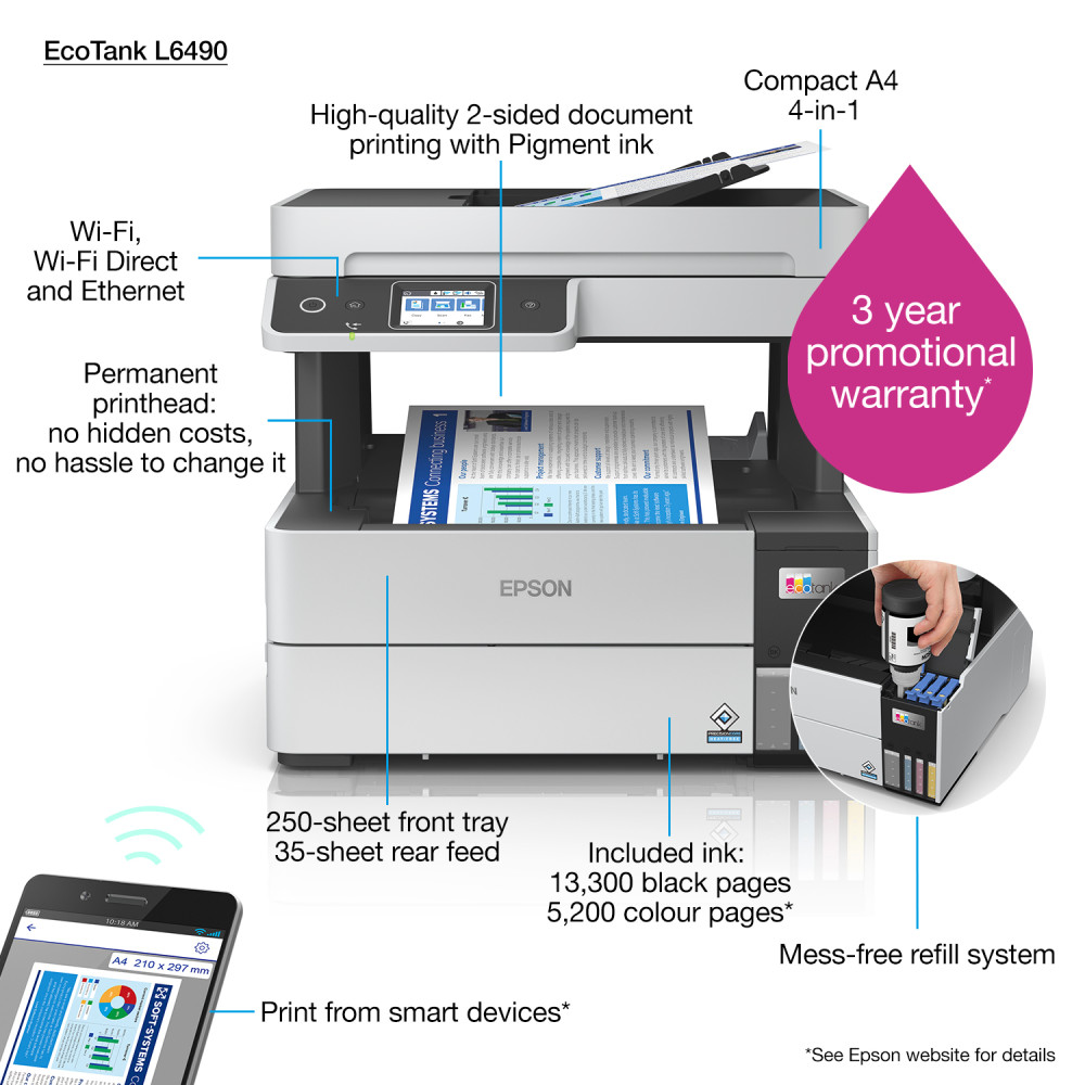 Epson EcoTank L6490 product photo