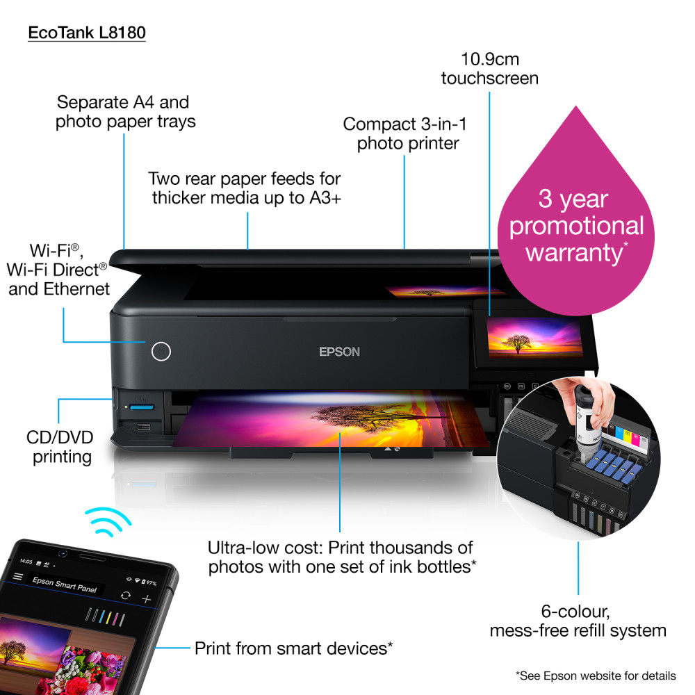 Epson EcoTank L8180 product photo