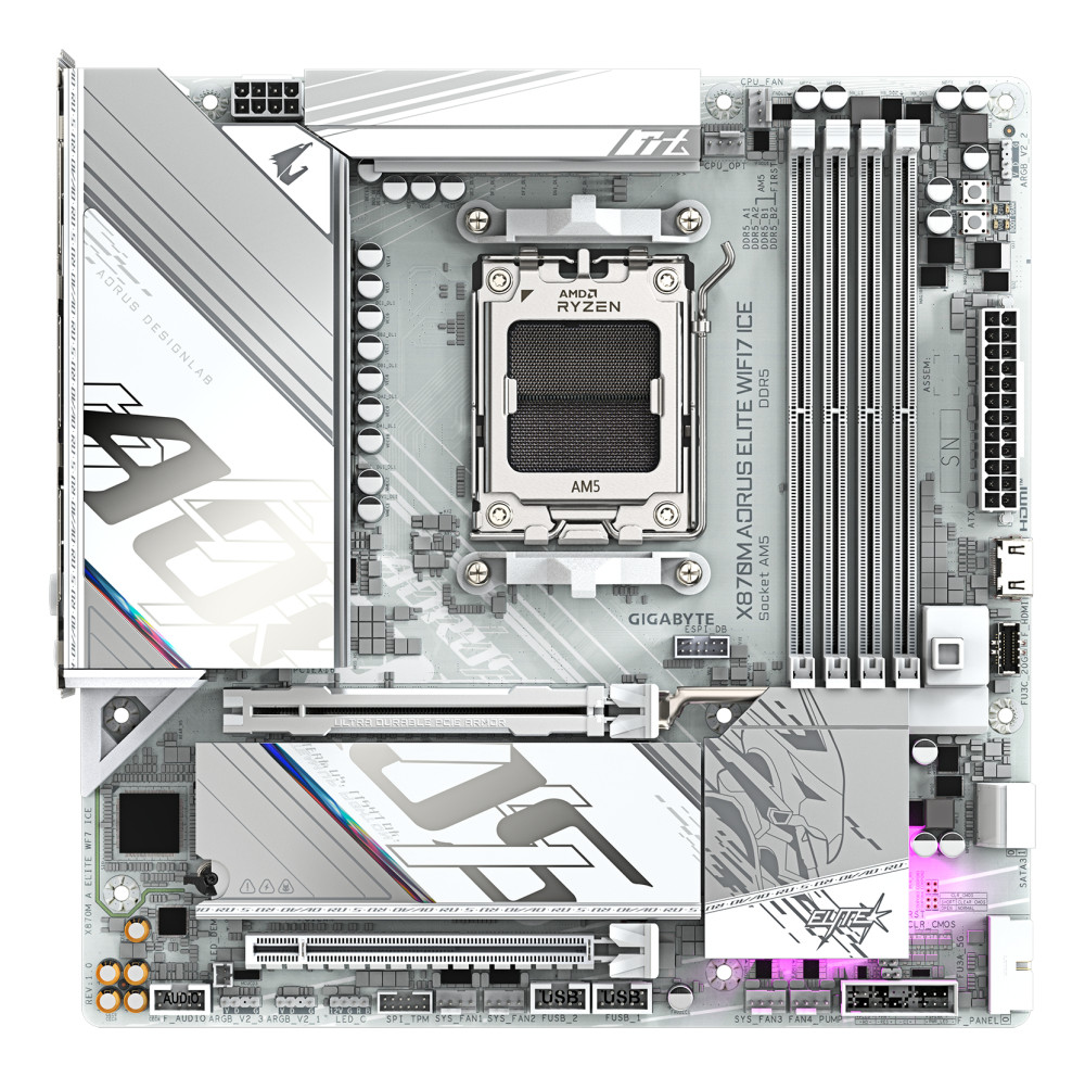 Gigabyte X870M AORUS ELITE WIFI7 ICE product photo