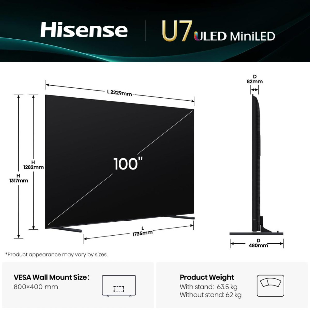 Hisense 100U7Q 100" product photo