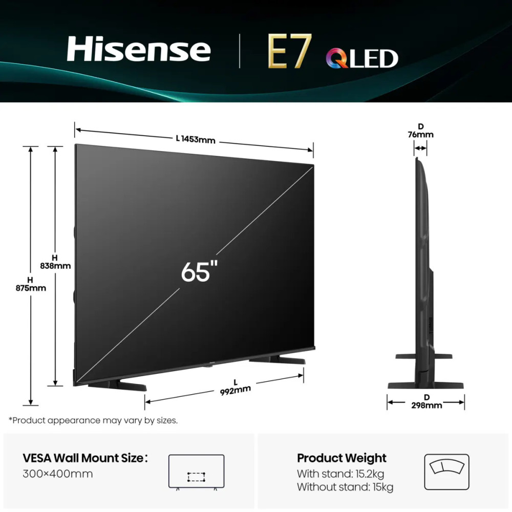 Hisense 65E7Q 65" product photo