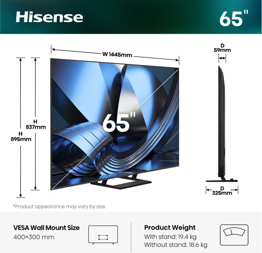 Hisense 65U7SE 65" product photo