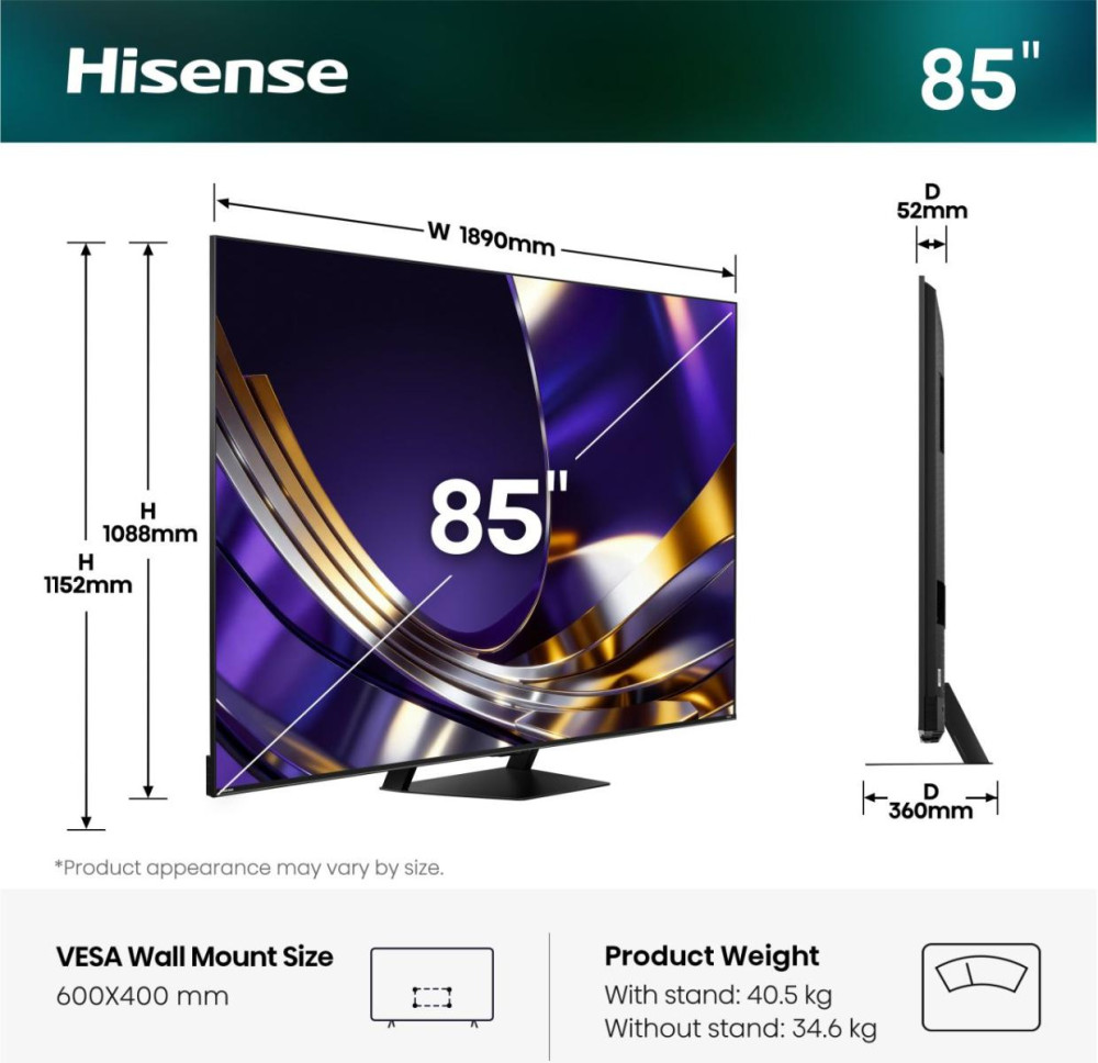Hisense 85U7S Pro 85" product photo