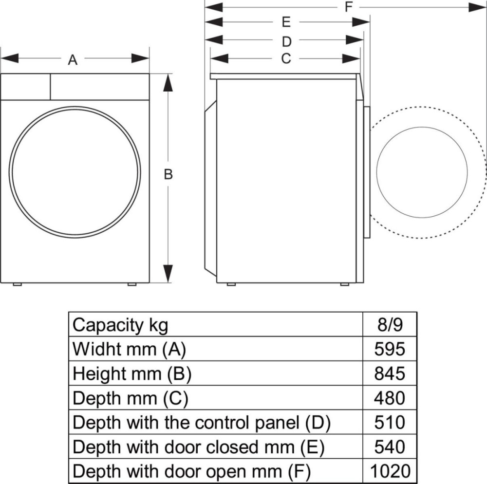 Hisense WD3S8043BW3 product photo