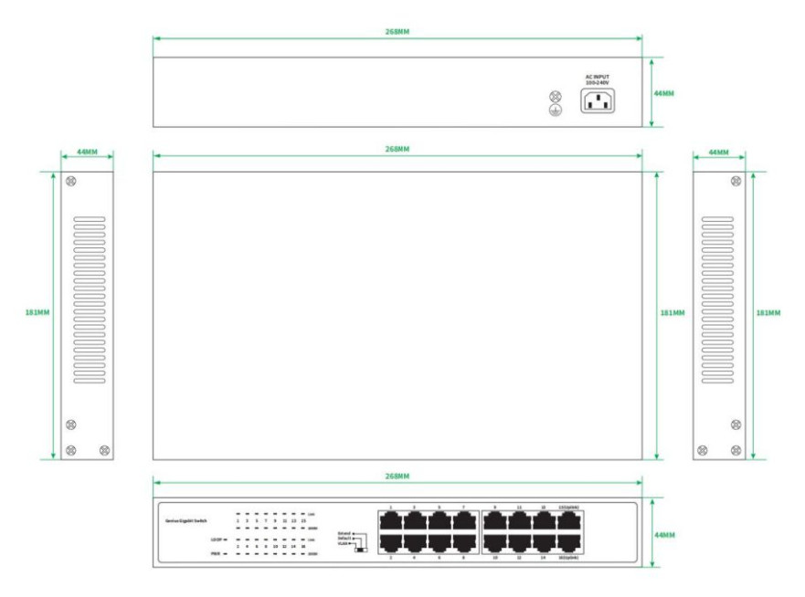 Lanview LVN-1U-16PORT-1G product photo