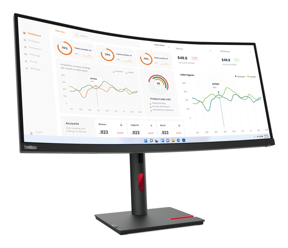 Lenovo ThinkVision T34w-30 product photo