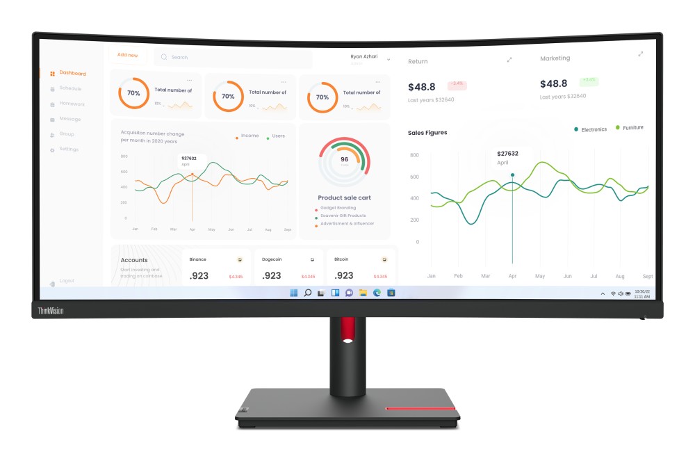 Lenovo ThinkVision T34w-30 product photo