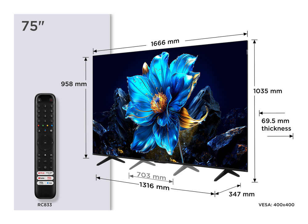 TCL 75P7K product photo