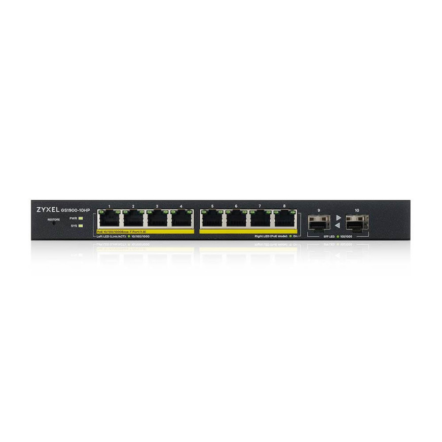 Zyxel GS1900-10HP product photo