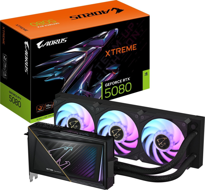 Gigabyte AORUS GeForce RTX 5080 Xtreme Waterforce product photo
