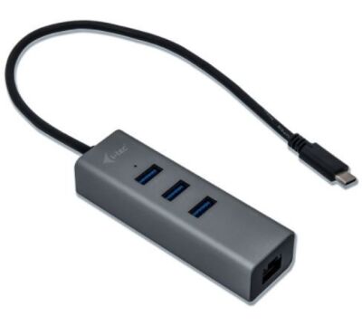 I-TEC USB-C Metal 3-Port HUB with Gigabit Ethernet Adapter LED
