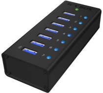 RaidSonic ICY BOX IB-AC618 7-Port USB 3.0 Hub Aluminium 70418 (4250078160182) ( JOINEDIT26407065 ) USB centrmezgli