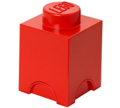 Lego Storage Brick 1 Knob Red