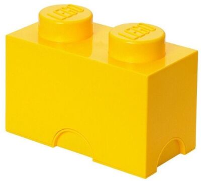 Lego Storage Brick 2 Knobs Yellow
