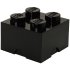 Lego Storage Brick 4 Knobs Medium Black