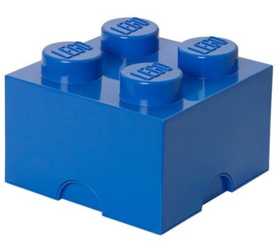 Lego Storage Brick 4 Knobs Medium Blue