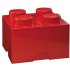 Lego Storage Brick 4 Knobs Medium Red