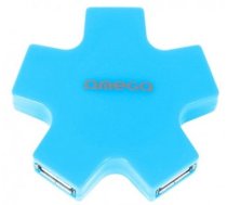 Omega USB Hub 1 x 5 Splitter Box Blue