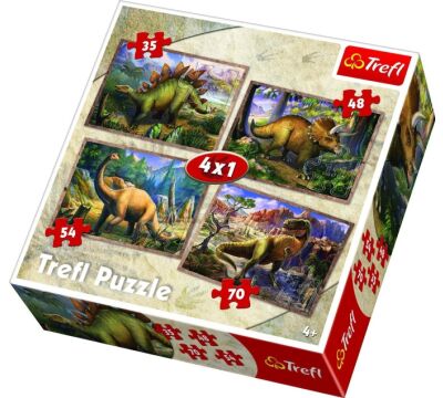 Trefl Dinosaurs 4 in 1 Puzzle 34249