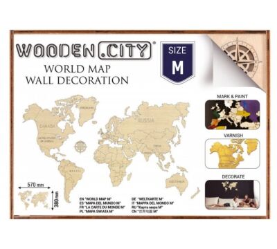 Wooden City World Map M, 31 gab.