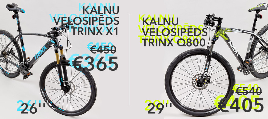 Kalnu velosipēdi TRINX - kvalitatīva izvēle par akcijas cenu!